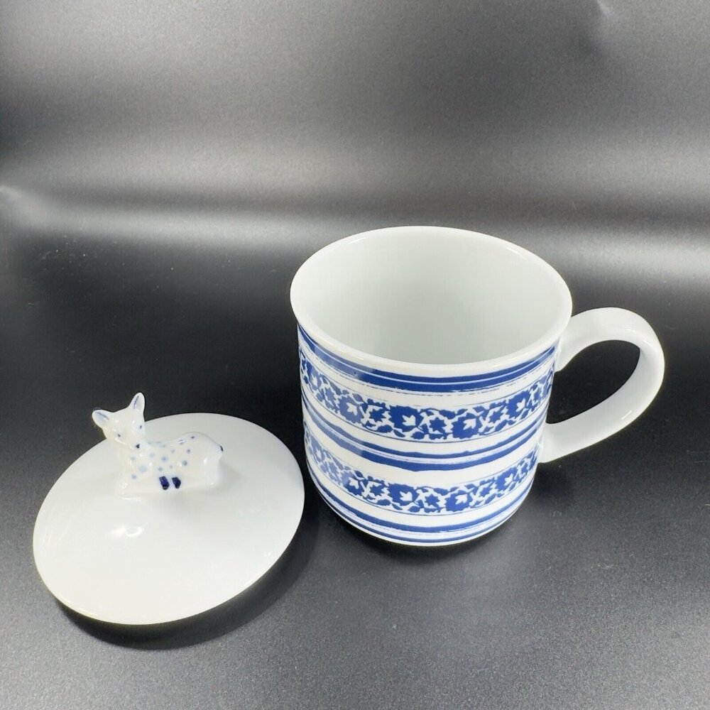 Ellen DeGeneres Ceramic Mug Cup With Deer Lid To Keep Hot Drinks Porcelain Mug - Picture 8 of 13